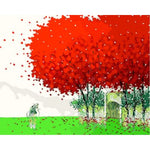 Landscape Tree Diy Paint By Numbers Kits ZXQ470 - NEEDLEWORK KITS