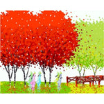 Landscape Tree Diy Paint By Numbers Kits ZXQ481 - NEEDLEWORK KITS