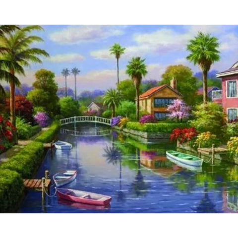 Landscape Village Paint By Numbers Kits ZXQ2377 - NEEDLEWORK KITS