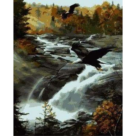 Landscape Waterfall Diy Paint By Numbers Kits ZXE318 - NEEDLEWORK KITS