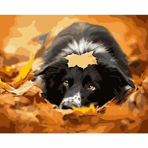Maple Leaf Dog Diy Paint By Numbers Kits SY-4050-052 - NEEDLEWORK KITS