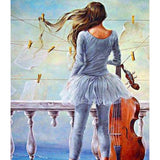 Musical Girl Diy Paint By Numbers Kits ZXQ3742 - NEEDLEWORK KITS