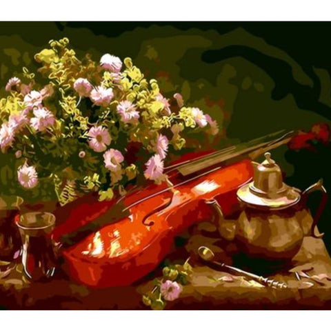 Musical Instruments Diy Paint By Numbers Kits ZXQ293 - NEEDLEWORK KITS