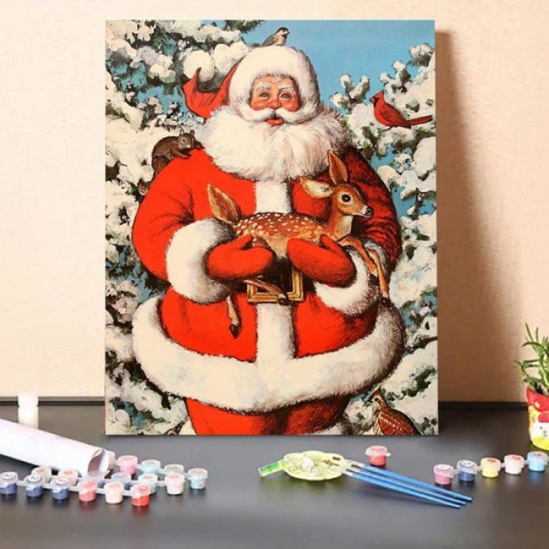 Original Vintage Christmas Santa Claus – Paint By Numbers 
