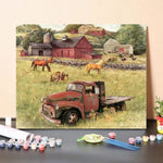 Paint By Numbers Kit Barns And Old Truck