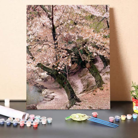 Paint by Numbers Kit-Cherry Blossom Lane