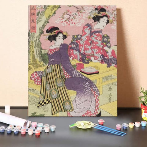 Paint by Numbers Kit-Cherry Blossom Viewing