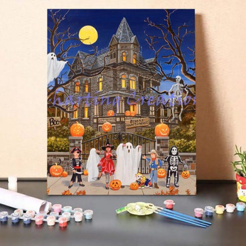 Paint By Numbers Kit – Children Carrying Pumpkins