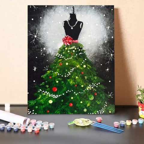 Paint By Numbers Kit – Christmas Dress