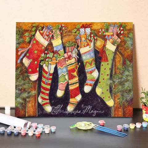 Paint by Numbers Kit-Christmas socks