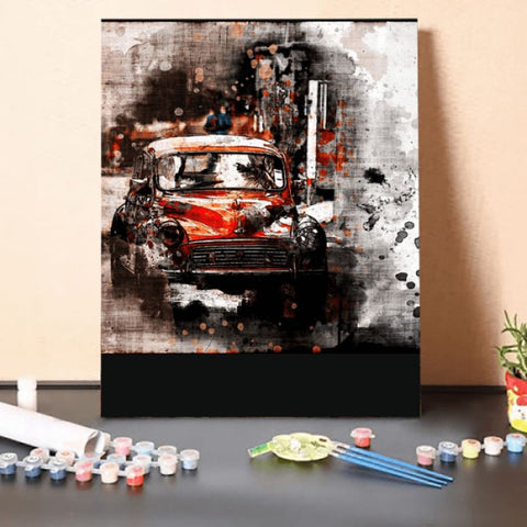 Paint by Numbers Kit-Classic Car Watercolor Painting
