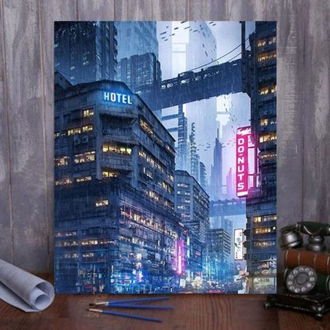 Paint by Numbers Kit Cyberpunk style