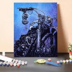 Paint by Numbers Kit-Day Of The Dead Drawings Motorcycle