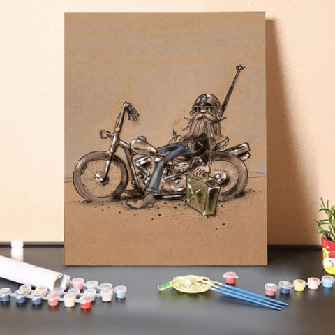 Paint by Numbers Kit-Desert Motorcycle