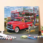 Paint By Numbers Kit Farm Animals on Truck