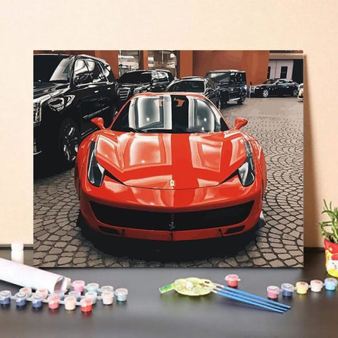 Paint By Numbers Kit Ferrari 458 Spider Red