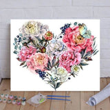 Paint by Numbers Kit Flowers Heart 4
