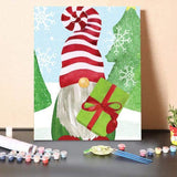 Paint By Numbers Kit-Gnome for Christmas blue I-Gifts