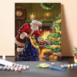 Paint By Numbers Kit-Guardian – Santa At Tree Blue Sack