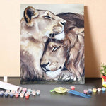 Paint by Numbers Kit-Lions In Love