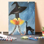 Paint By Numbers Kit – Little Witch and Black Cat