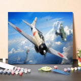 Paint By Numbers Kit Mitsubishi Aircraft