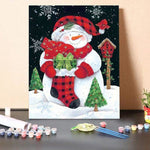 Paint by Numbers Kit-Plaid Snowman