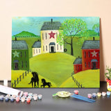 Paint By Numbers Kit-Horse-raising Village