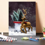 Paint by Numbers Kit-Reindeer At Christmas
