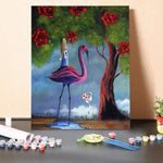 Paint by Numbers Kit-Rose and Flamingo
