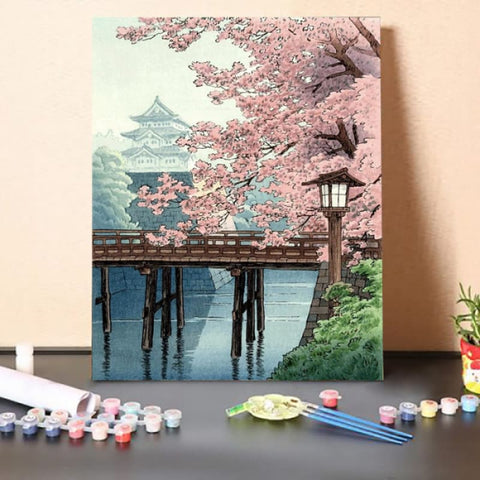 Paint by Numbers Kit-Sakura Bridge