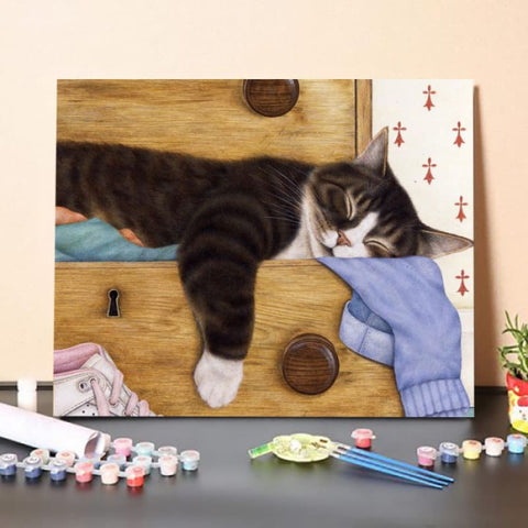 Paint By Numbers Kit – Sleepy Cat