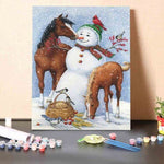Paint By Numbers Kit-Snowman Pasture