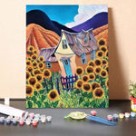 Paint By Numbers Kit-Sunflower House