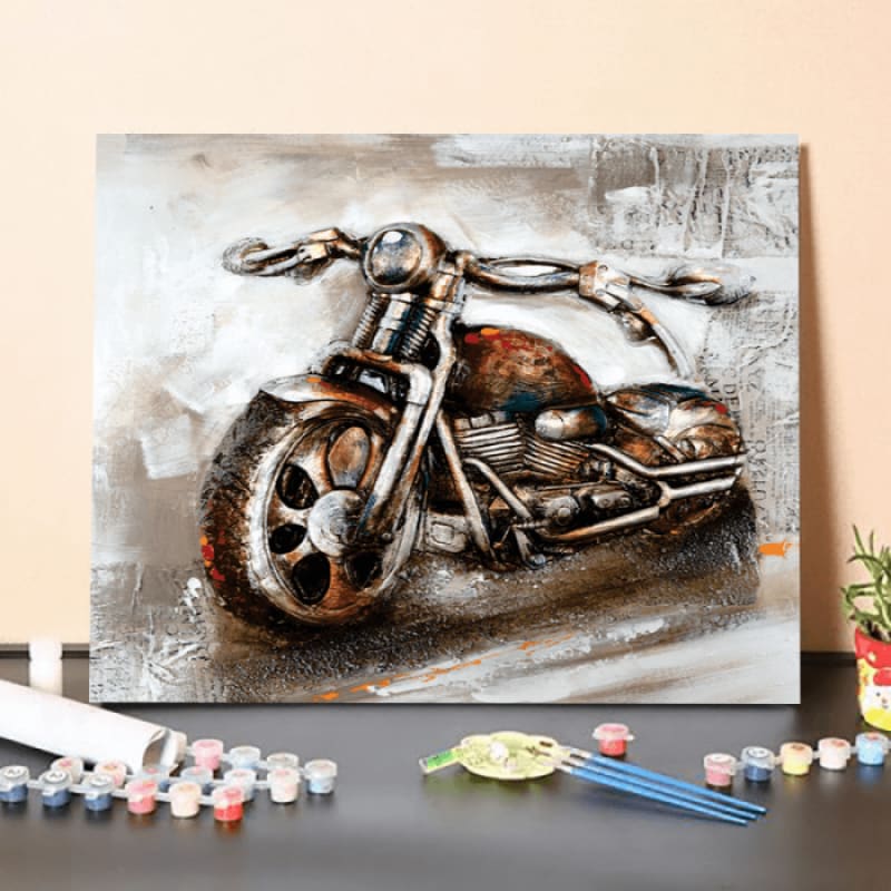 Paint by Numbers Kit-Vintage Style Motorbike