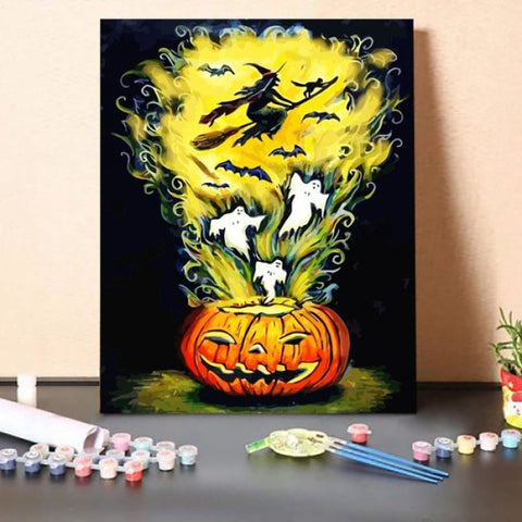 Paint By Numbers Kit – Witch Riding a Broom