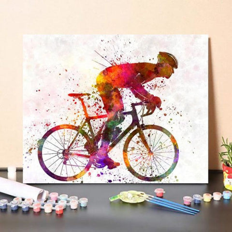 Paint By NumbersKit Cyclist Road Bicycle