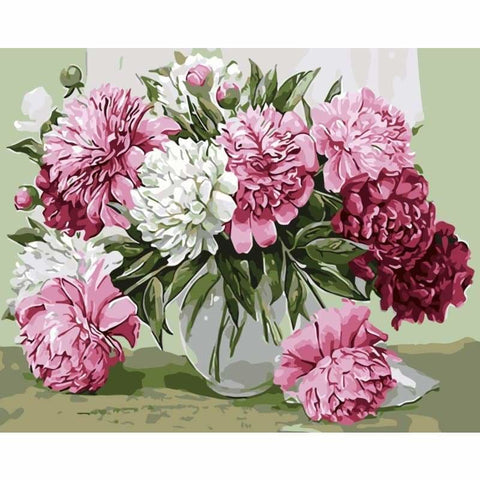 Peony Diy Paint By Numbers Kits WM-1344 - NEEDLEWORK KITS