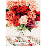 Plant Rose Diy Paint By Numbers Kits ZXE010 - NEEDLEWORK KITS
