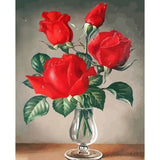 Plant Rose Diy Paint By Numbers Kits ZXQ2820 - NEEDLEWORK KITS