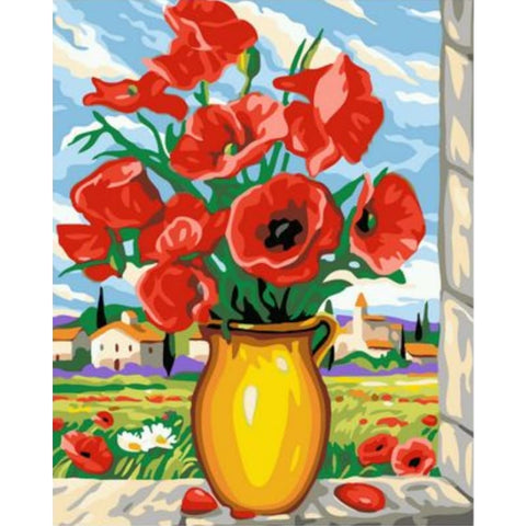 Poppy Flower Diy Paint By Numbers Kits ZXQ2405 - NEEDLEWORK KITS