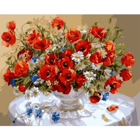 Poppy Flower Diy Paint By Numbers Kits ZXQ2420 - NEEDLEWORK KITS