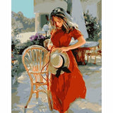 Portrait Woman Diy Paint By Numbers Kits WM-1390 ZXQ556 - NEEDLEWORK KITS