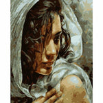 Portrait Woman Diy Paint By Numbers Kits WM-201 - NEEDLEWORK KITS