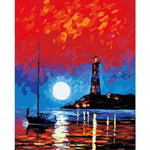 Seascape Boat Diy Paint By Numbers Kits PBN93108 - NEEDLEWORK KITS