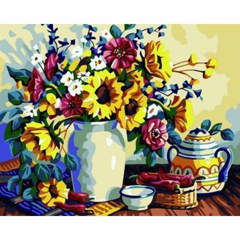 Sunflower Diy Paint By Numbers Kits ZXB158 - NEEDLEWORK KITS
