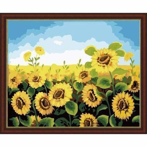 Sunflower Diy Paint By Numbers Kits ZXE134 - NEEDLEWORK KITS