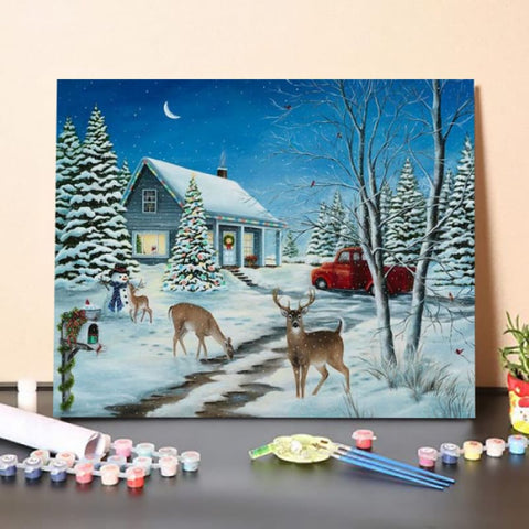 Unexpected Christmas Guests – Paint By Numbers Kit
