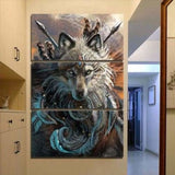 Wolf 3PCS Diy Paint By Numbers Kits VM95885 - 3x9