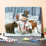 Woodland Snowman – Paint By Numbers Kit